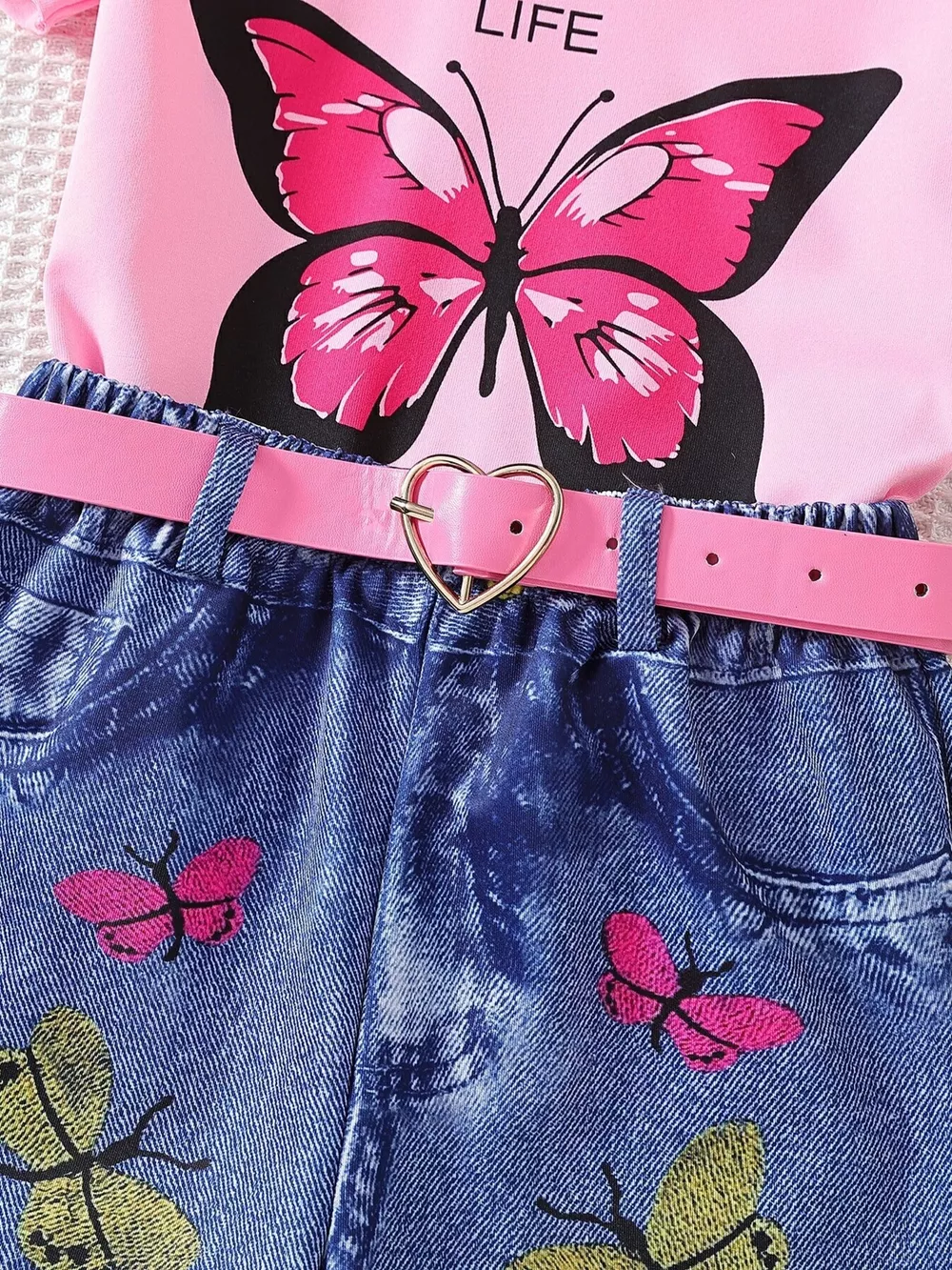 Children's Butterfly Graphic Tee and Shorts Set, image 4