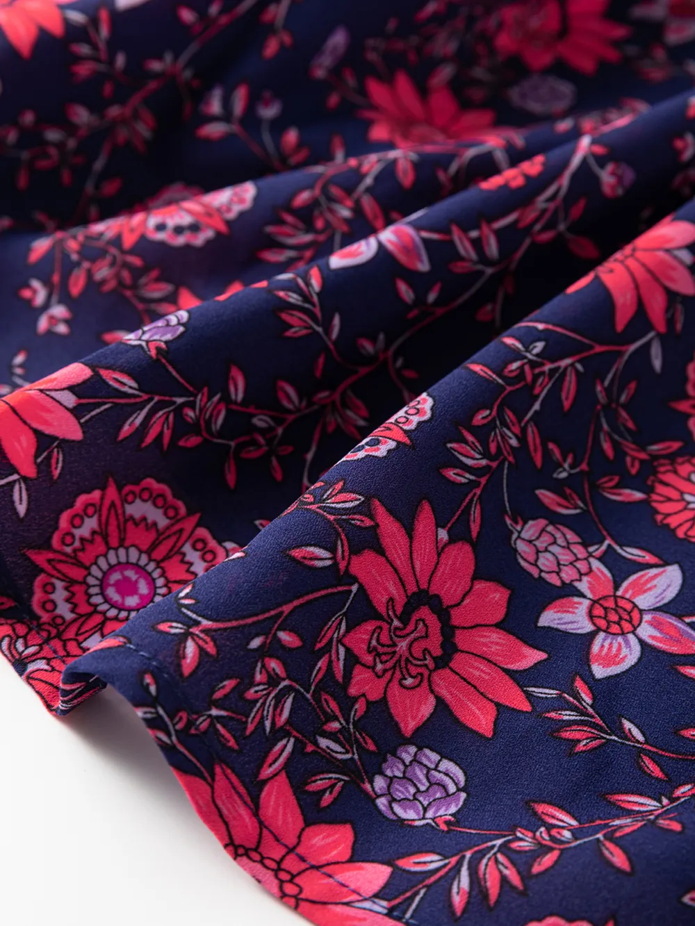Floral Half Sleeve Split Neck Blouse Top, image 11