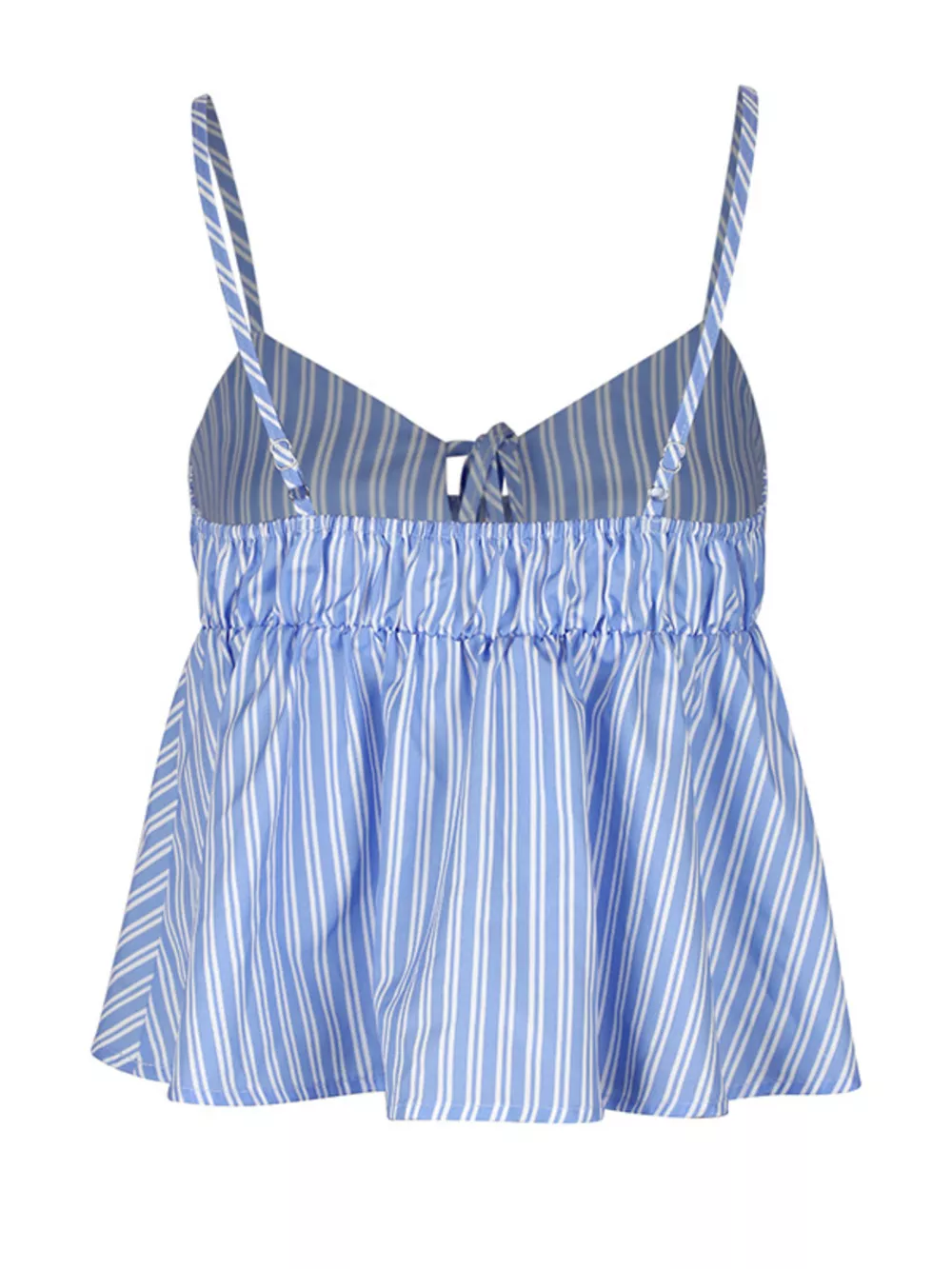 Striped Tie-Front Peplum Cami, image 3