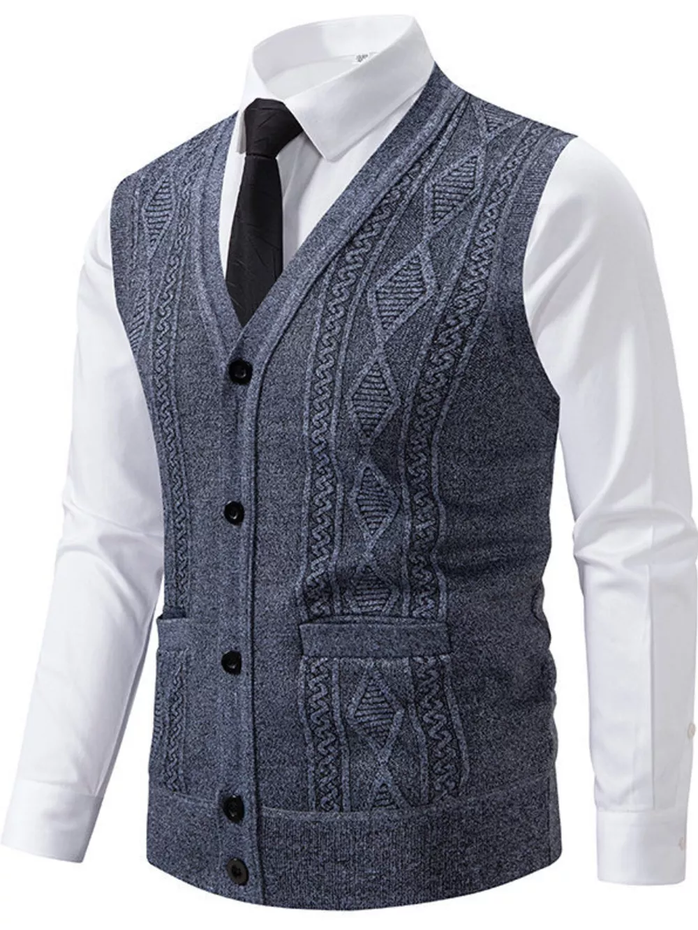 Men's Plus Size Button-Down Sweater Vest, image 5