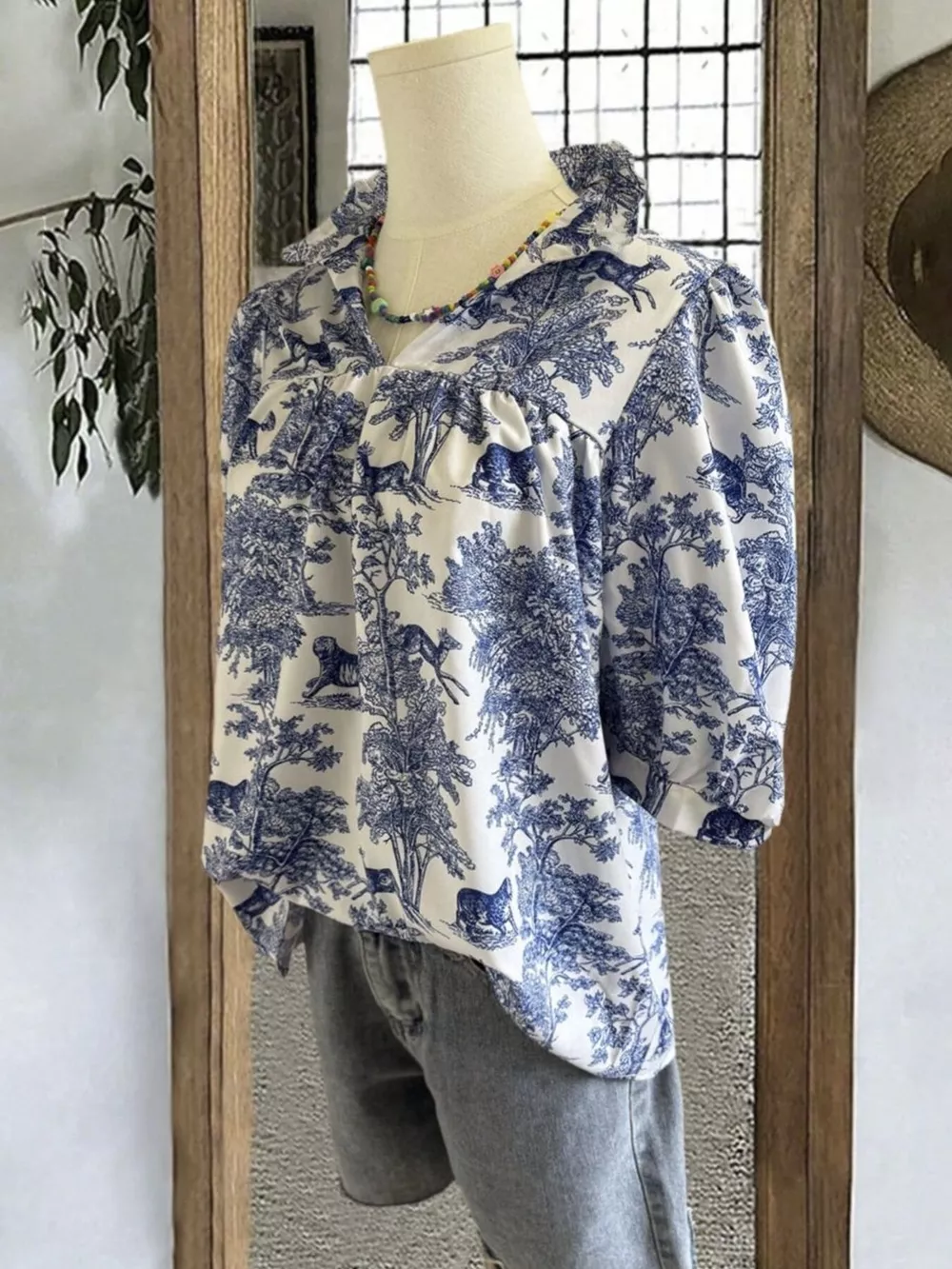 Printed Half Sleeve Blouse, image 5