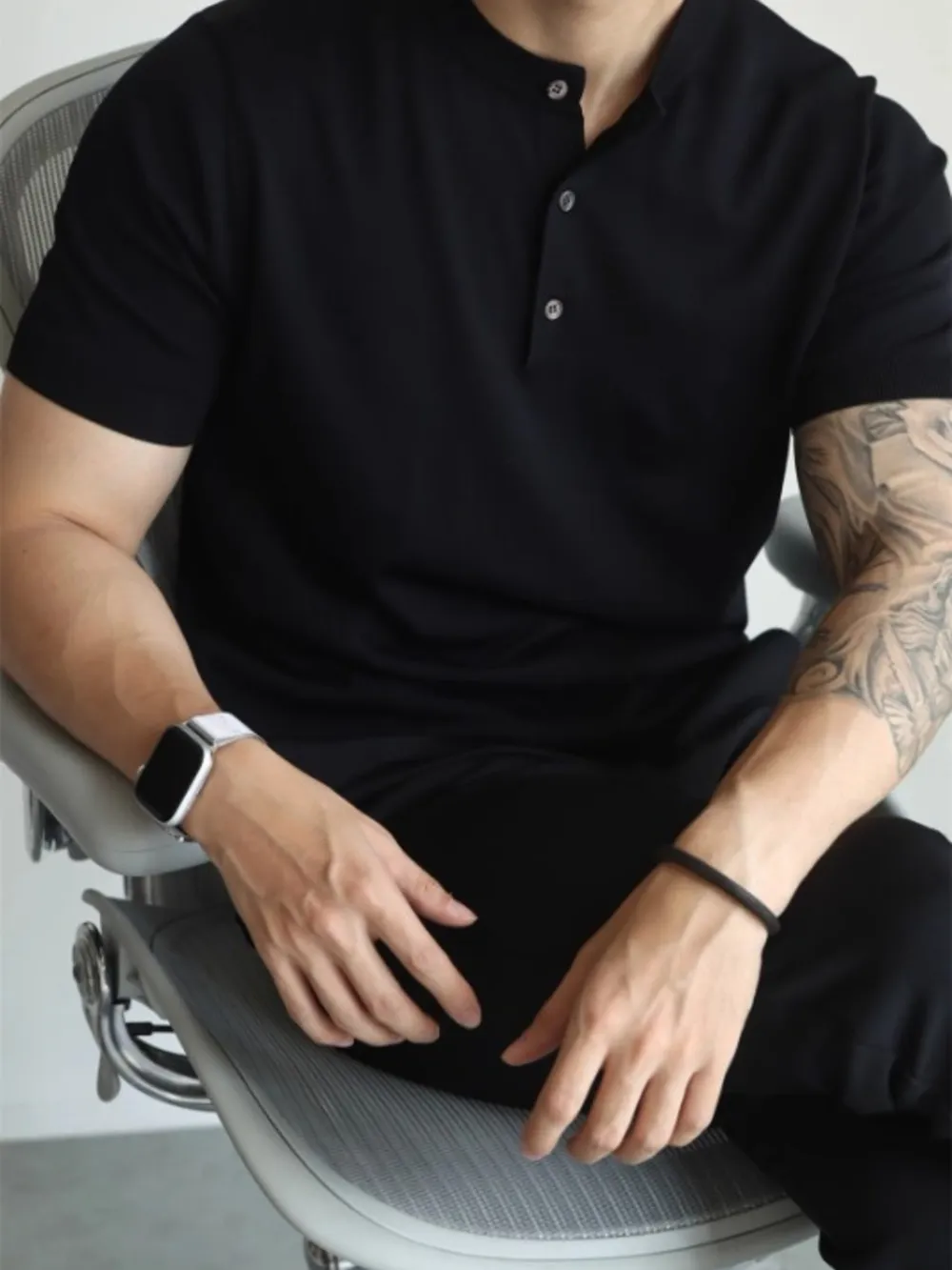 Men's Button Detail Short Sleeve T-Shirt, image 3