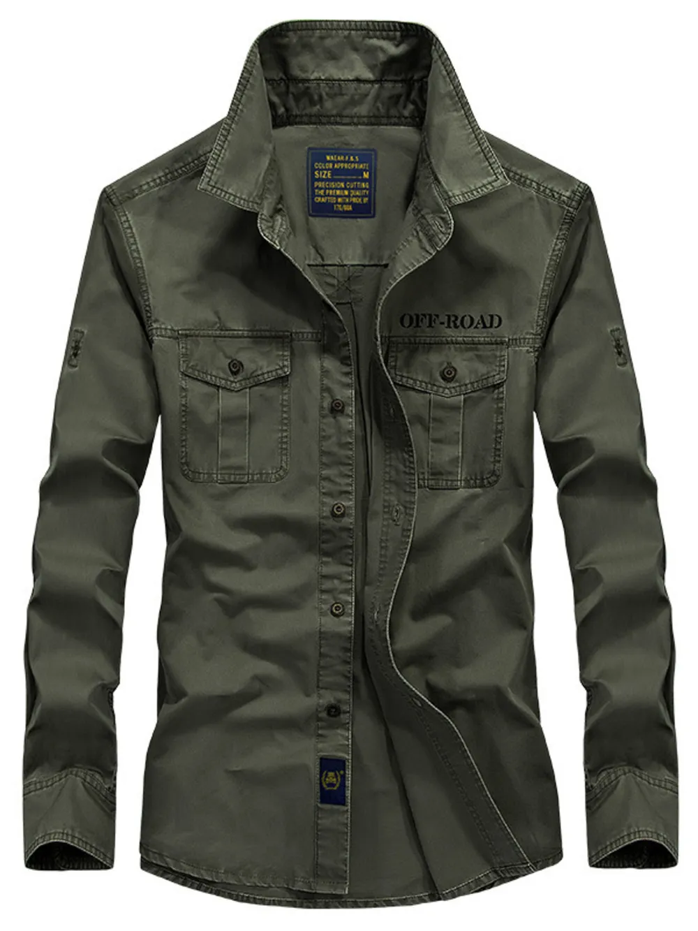 Men's Plus Size Button Up Long Sleeve Shirt, image 4