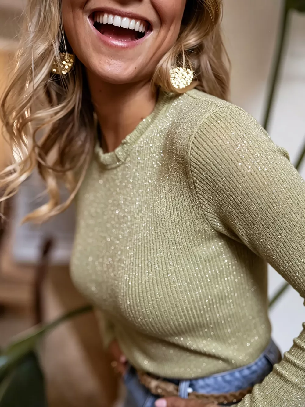 Ribbed Long Sleeve Knit Top, image 10
