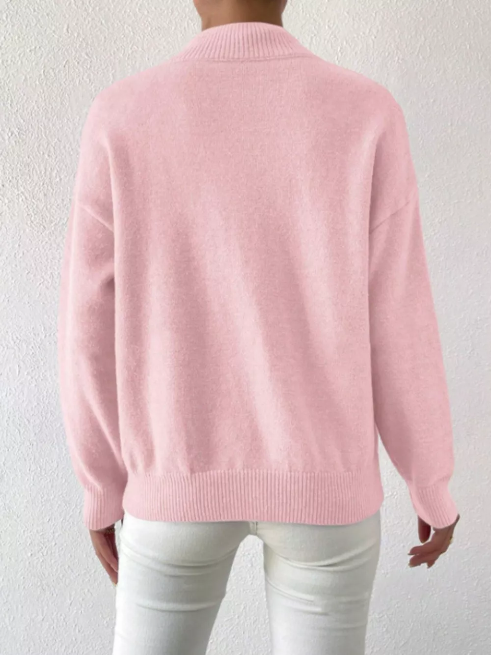 Mock Neck Dropped Shoulder Sweater, image 28