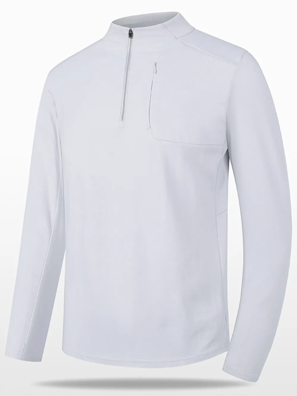 Men's Plus Size Quarter-Zip Active Long Sleeve T-Shirt, image 3