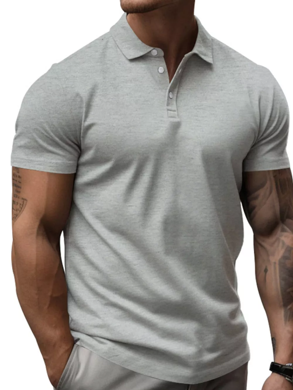 Men's Full Size Slim Fit Short Sleeve Polo Plus Size, image 4