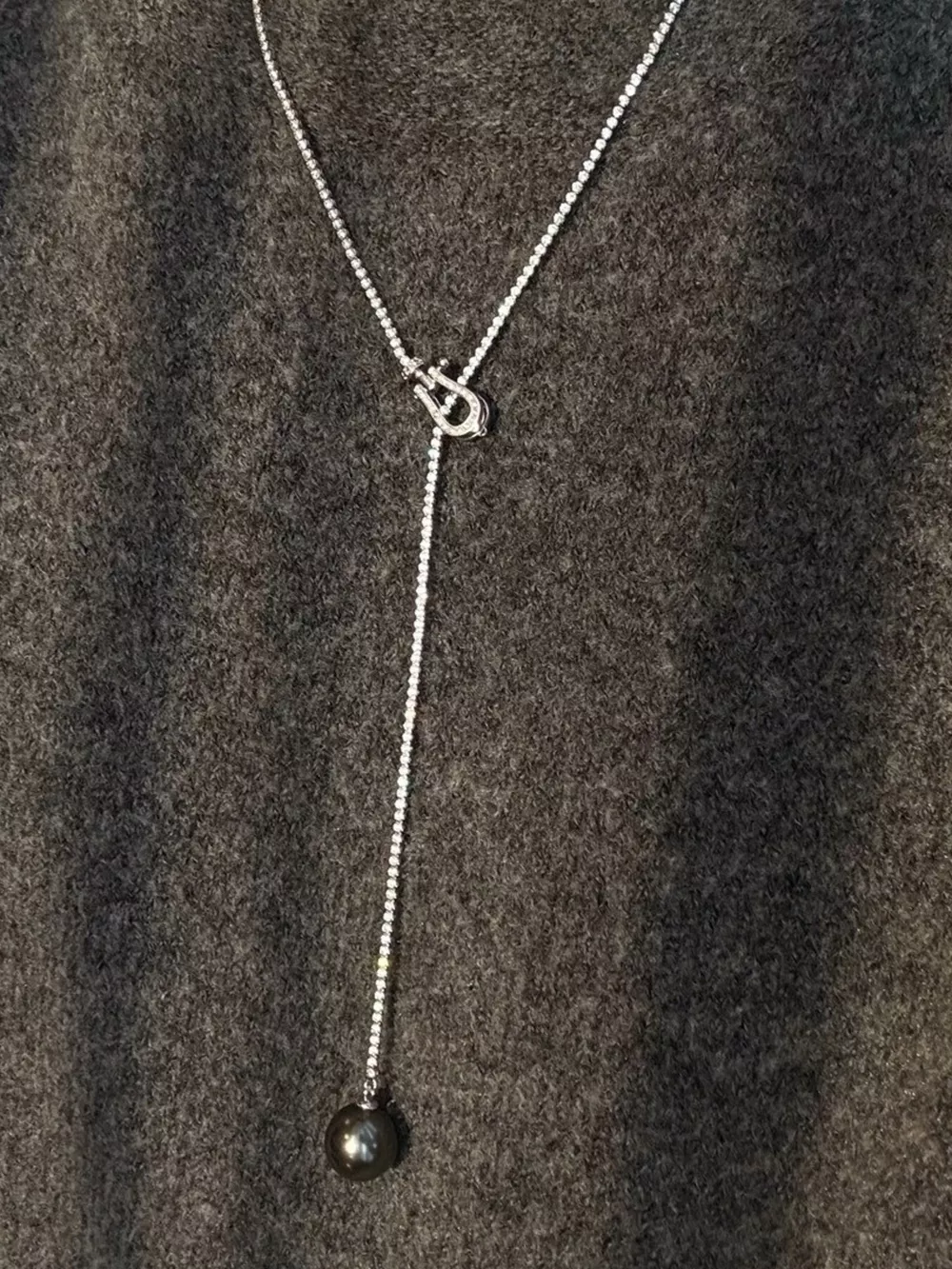 Alloy Pearl Drop Y-Necklace