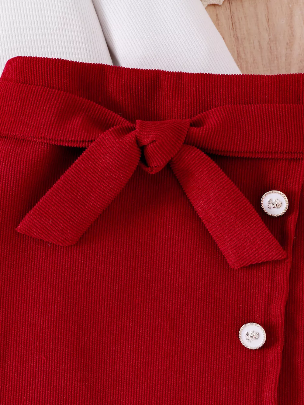 Children's Bow Long Sleeve Top and Skirt Set, image 4