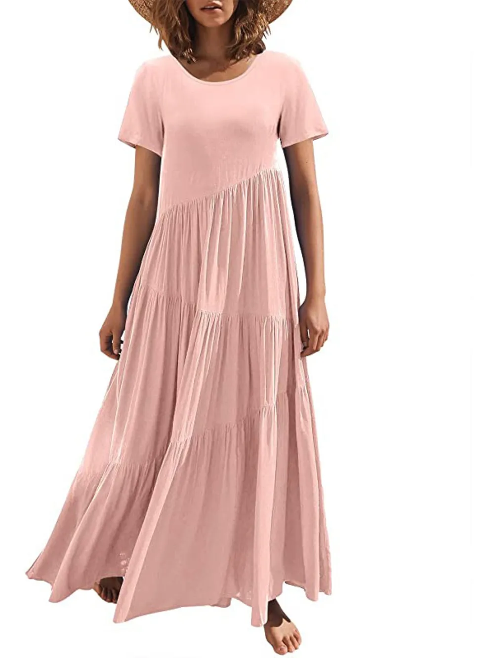 Round Neck Tiered Ruffle Maxi Dress, image 17