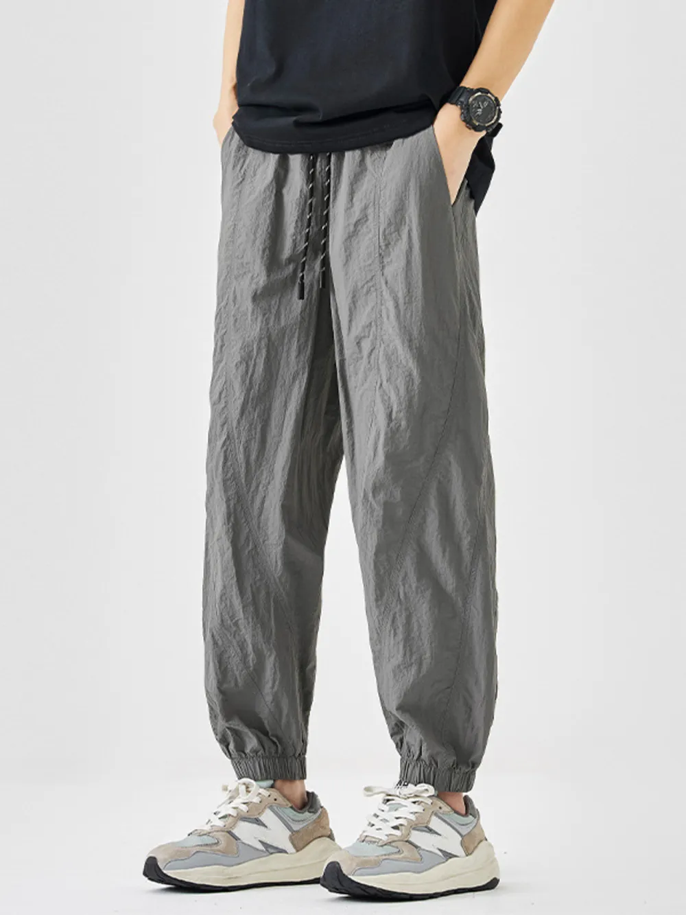 Men's Plus Size Drawstring Loose Fit Joggers, image 3