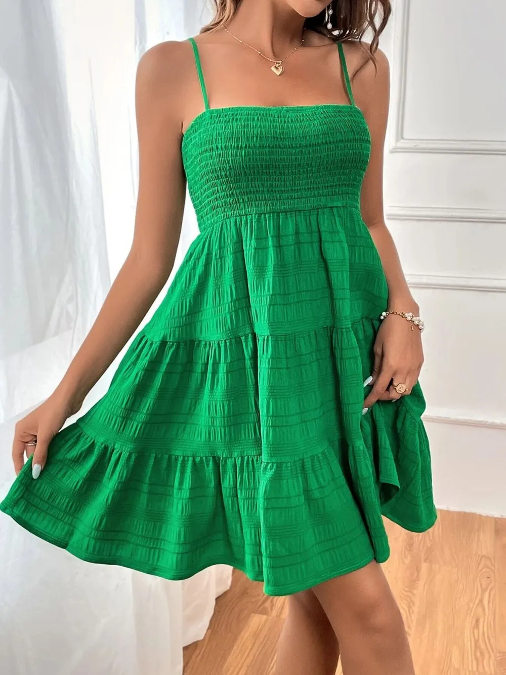 Smocked Tiered Cami Dress, image 12