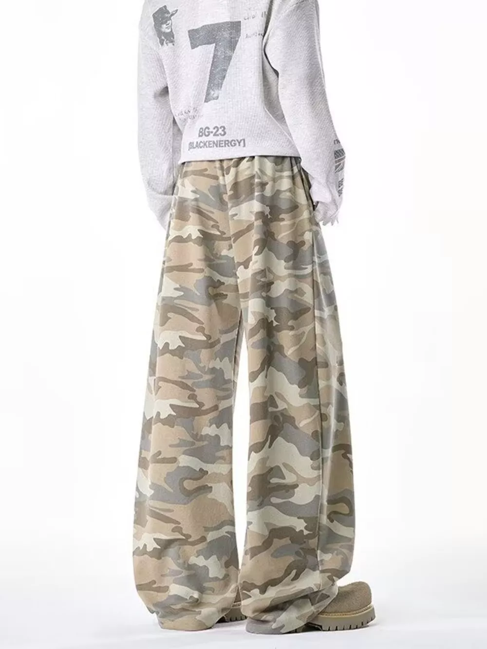 Men's Camouflage Wide-Leg Pants, image 4