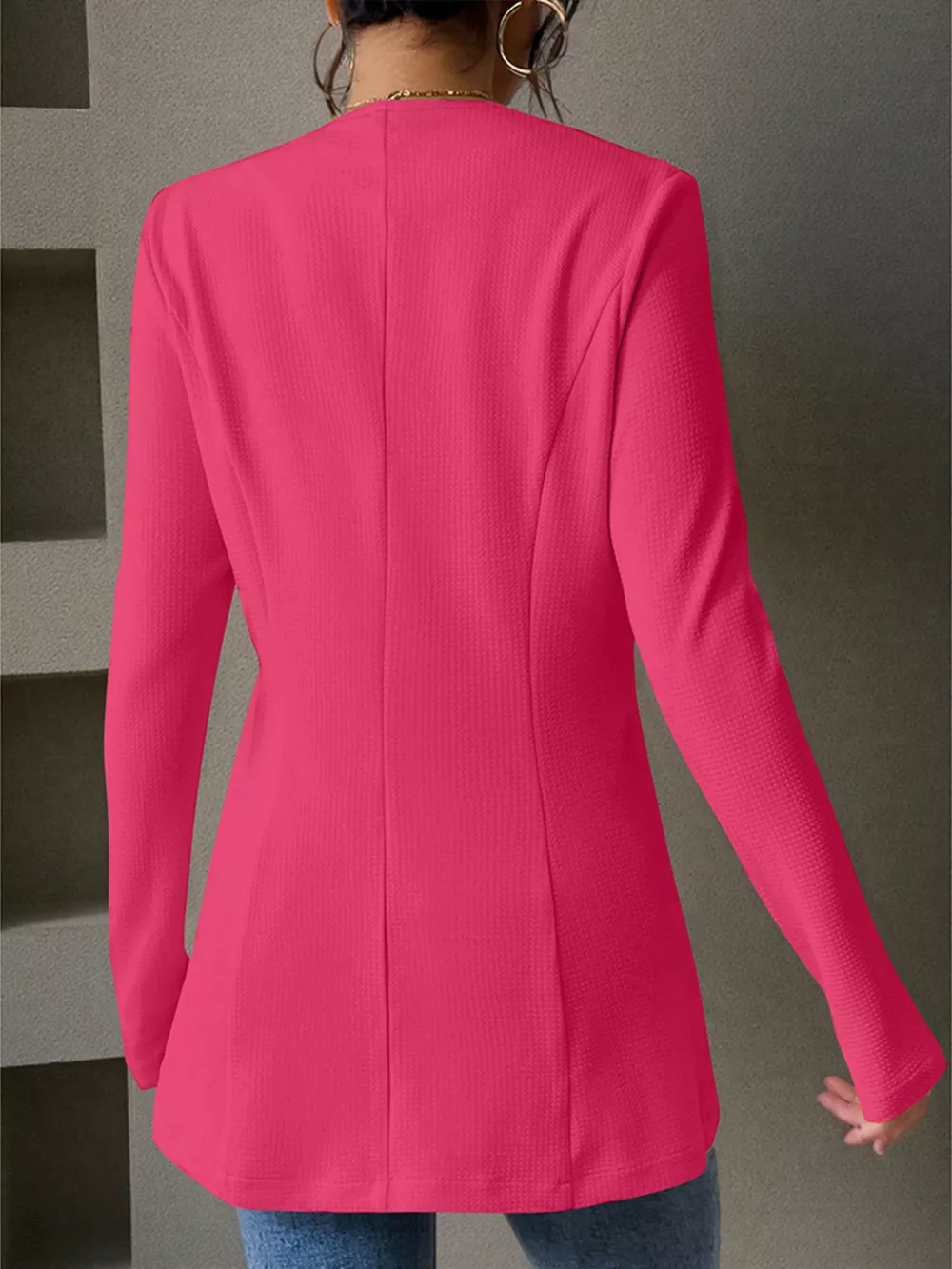 One Button Long Sleeve Blazer, image 16