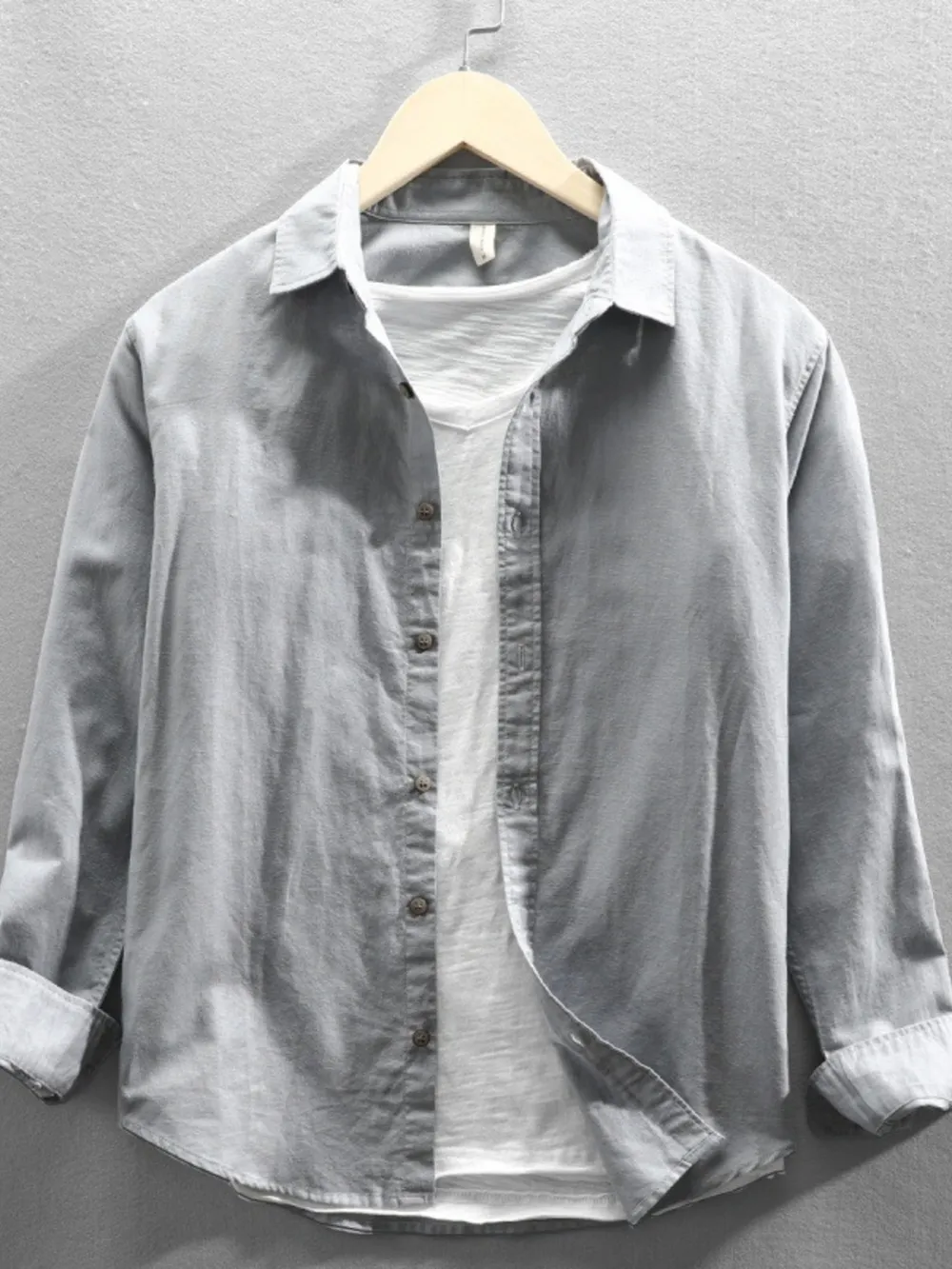 Men's Plus Size Button Up Long Sleeve Shirt, image 2
