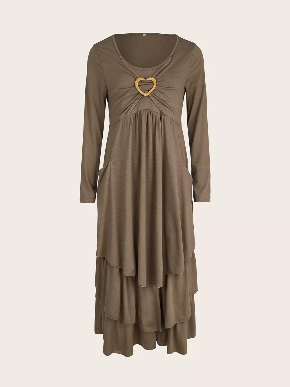 Full Size Heart-Decor Layered Midi Dress Plus Size, image 14