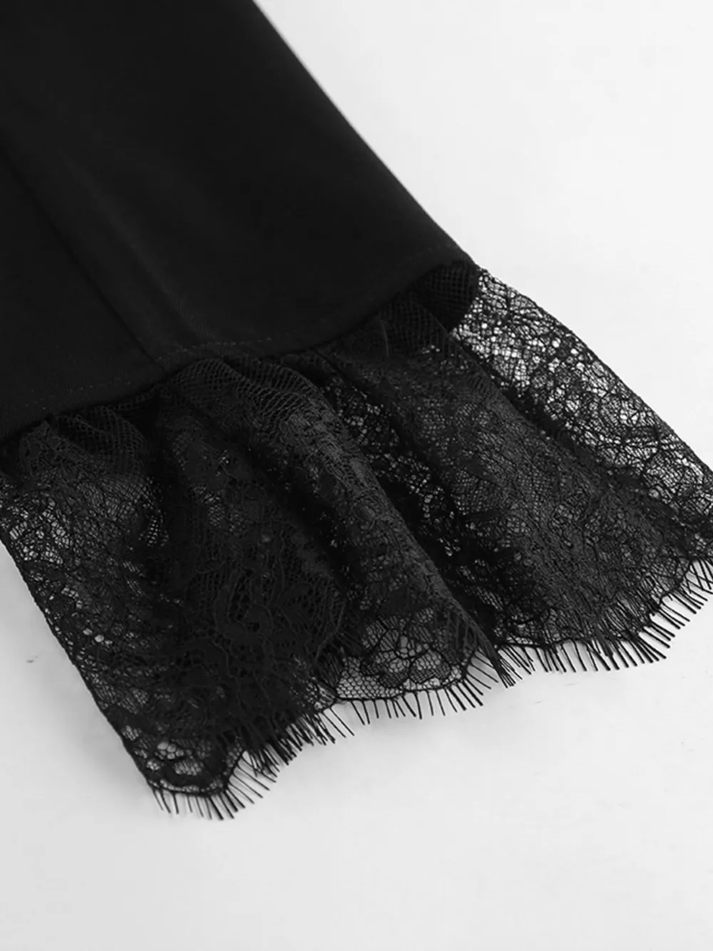 Lace Hem Lapel Collar Blazer, image 14