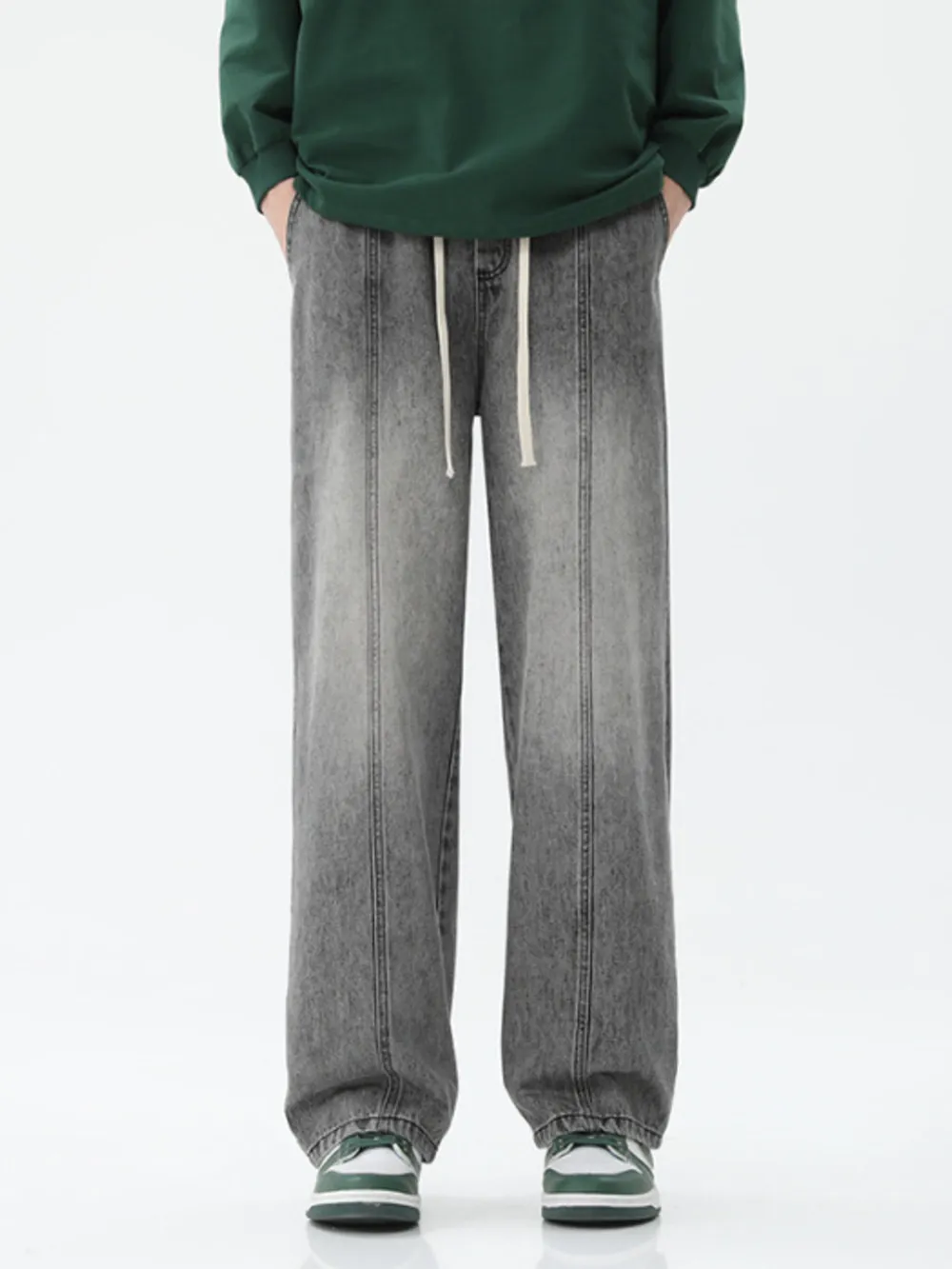 Men's Full Size Drawstring Wide Leg Jeans Plus Size, image 10