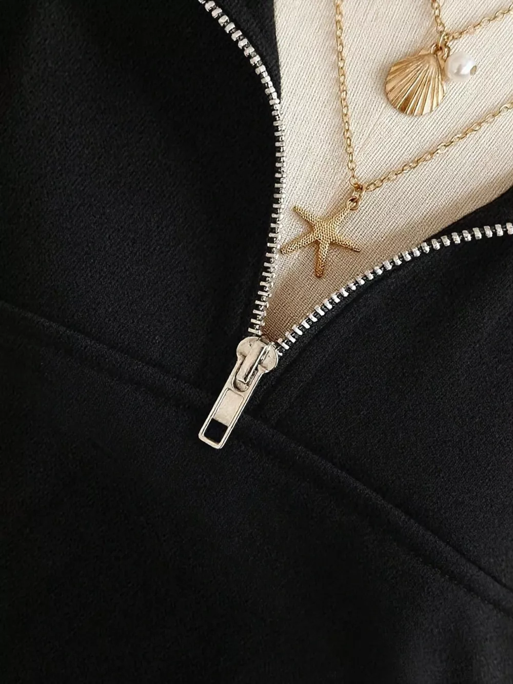 Quarter-Zip Dropped Shoulder Sweatshirt, image 8