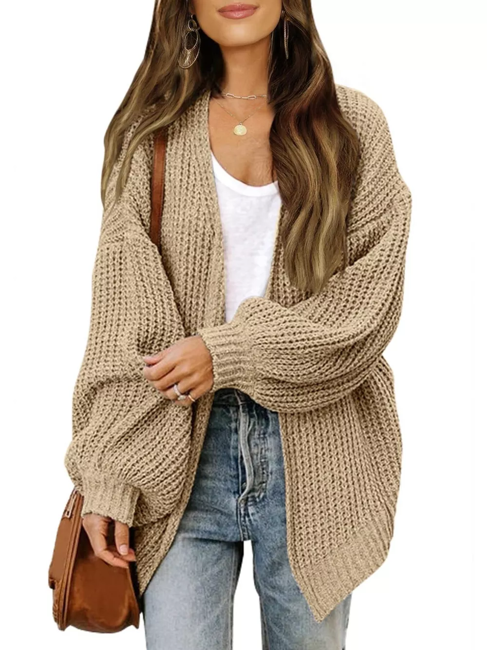 Open-Front Chunky Knit Cardigan, image 24