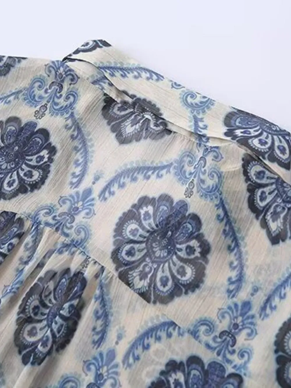 Printed Button Up Long Sleeve Dress, image 3
