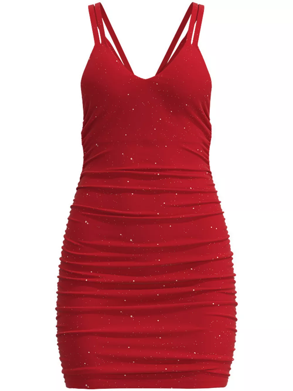 Glitter Ruched Bodycon Mini Dress, image 3