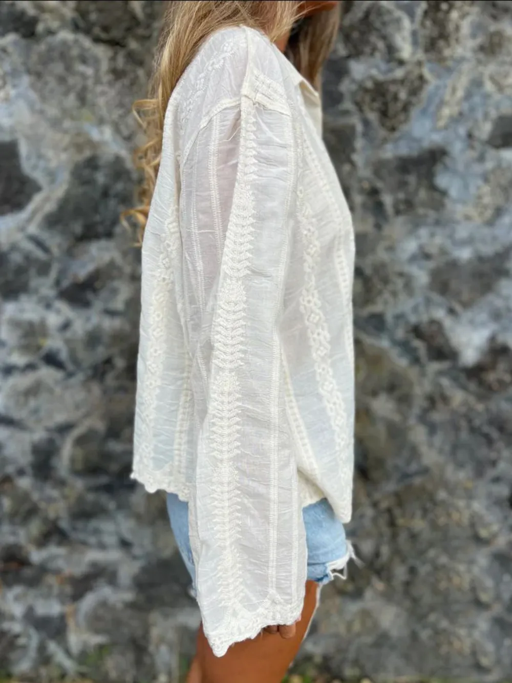 Floral Embroidered Button Down Shirt, image 11