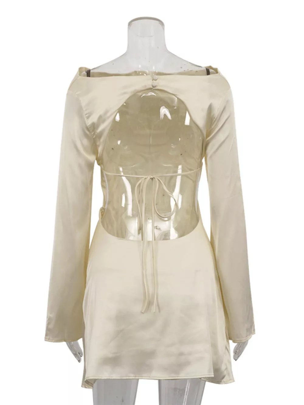 Backless Long Sleeve Mini Dress, image 8