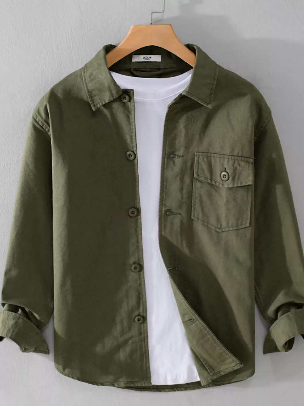 Men's Plus Size Button Up Long Sleeve Shirt