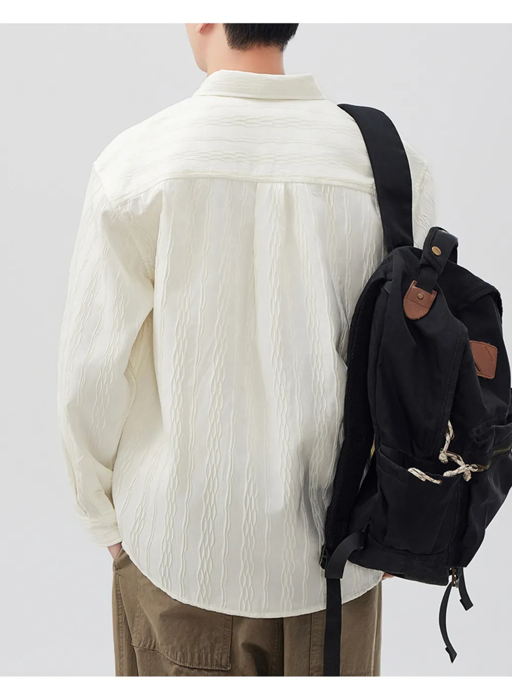 Men's Plus Size Button Up Long Sleeve Shirt, image 4