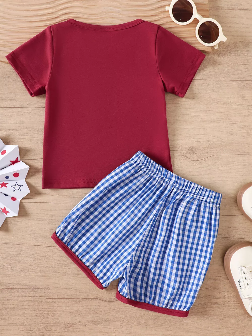 Children's Patriotic Embroidered Tee and Shorts Set, image 8