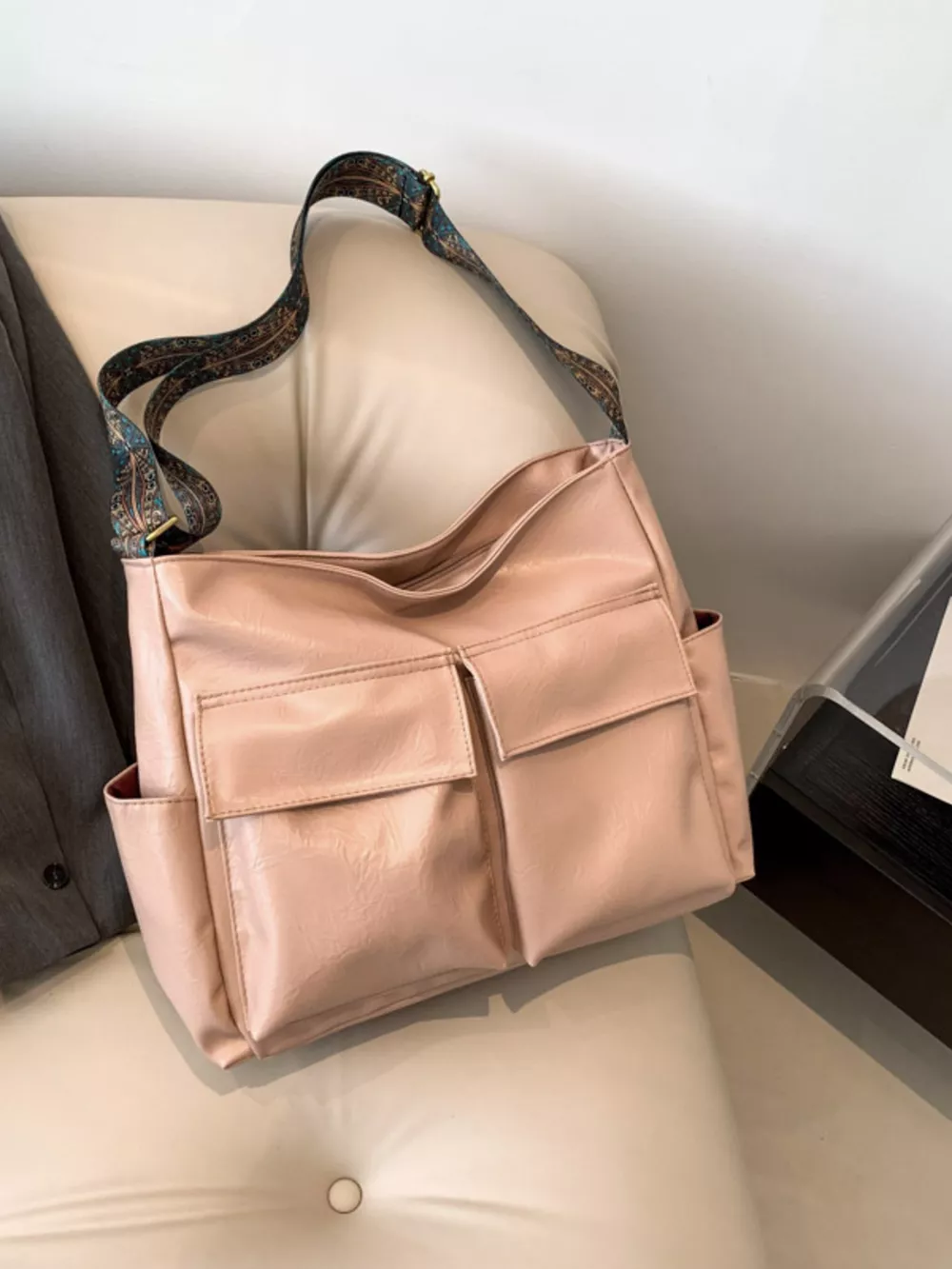 Adjustable Strap Multi Pocket Handbag, image 7