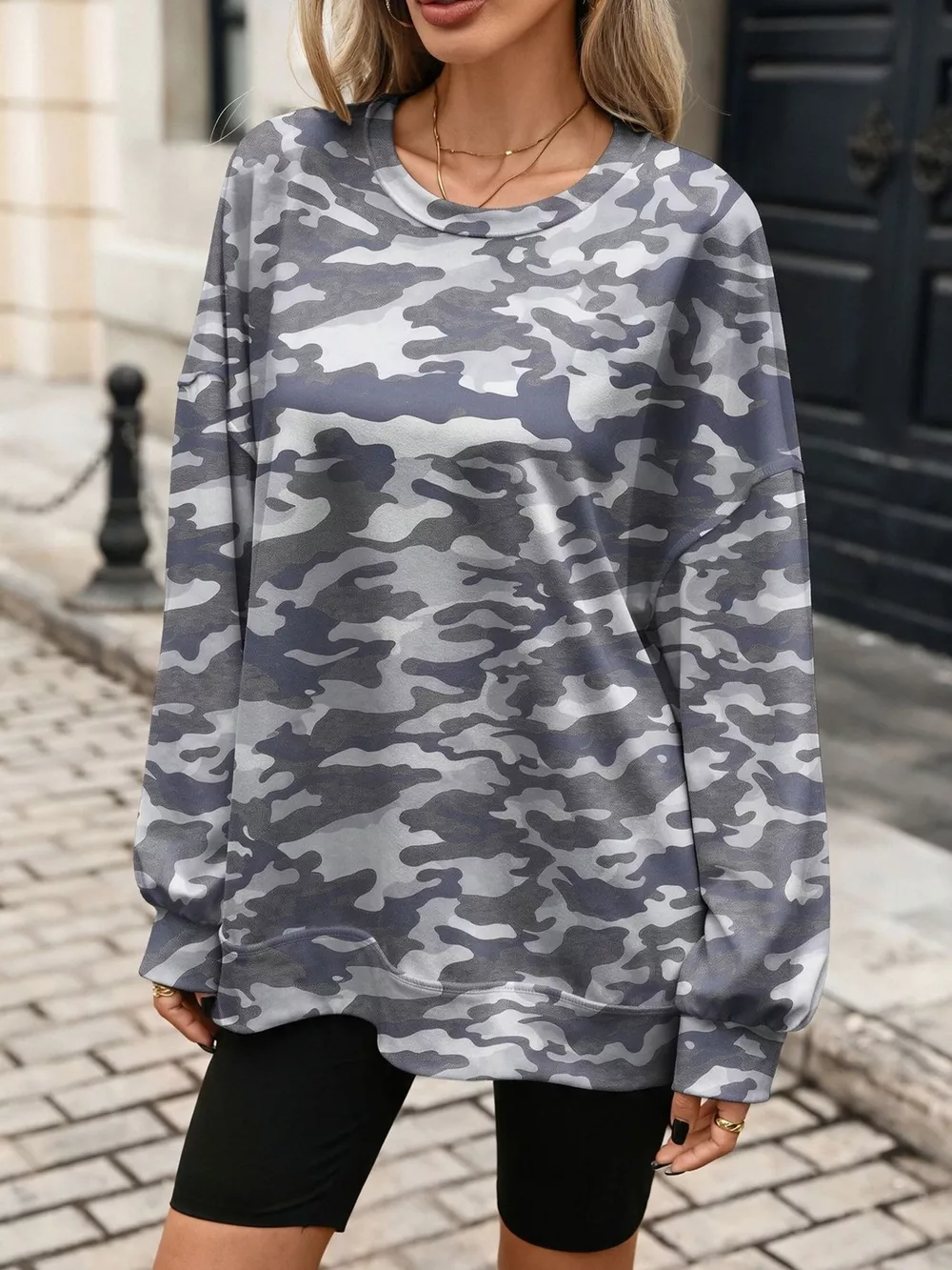 Printed Round Neck Sweatshirt, image 19