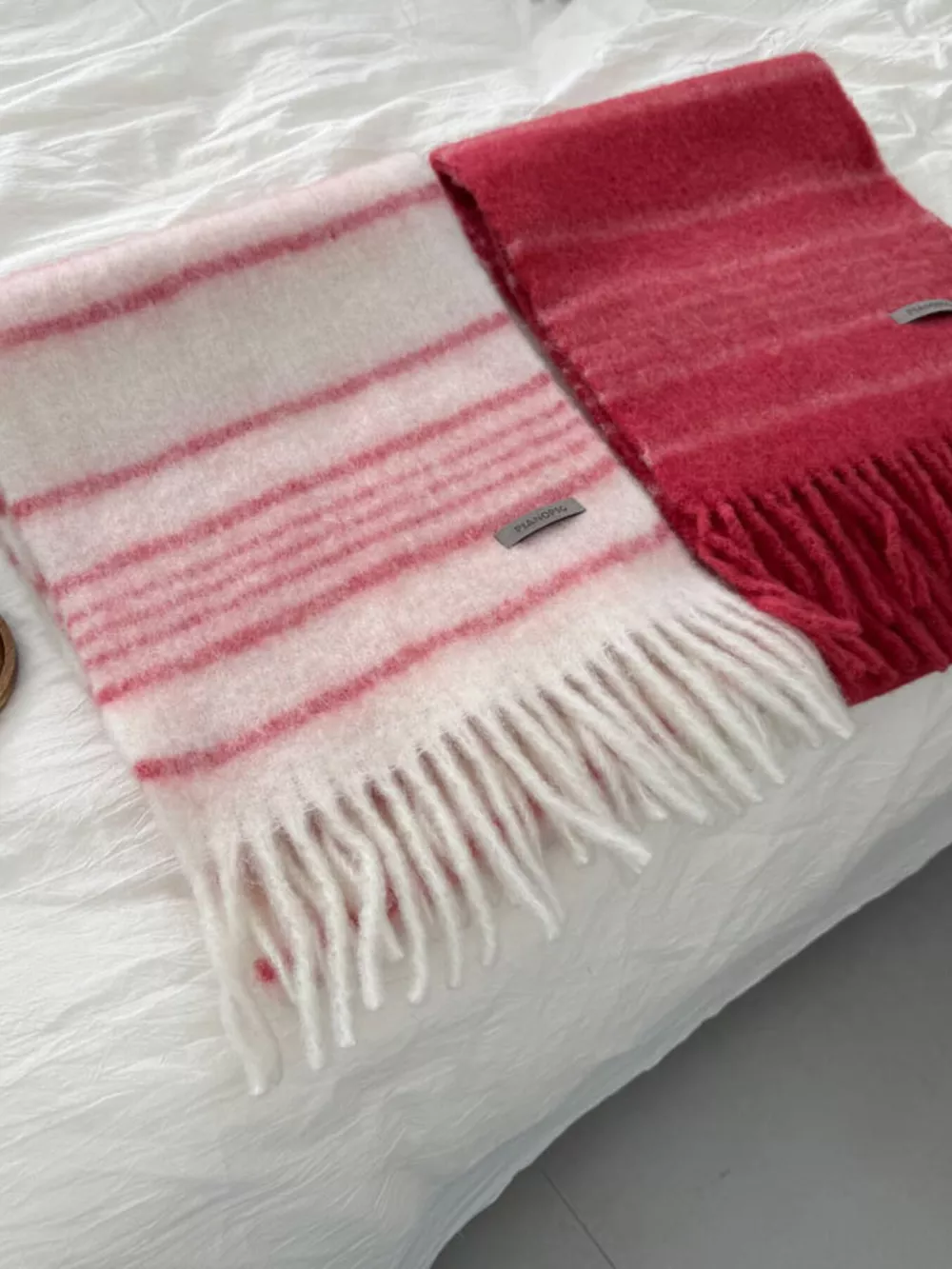 Cozy Striped Fringe Hem Scarf, image 8