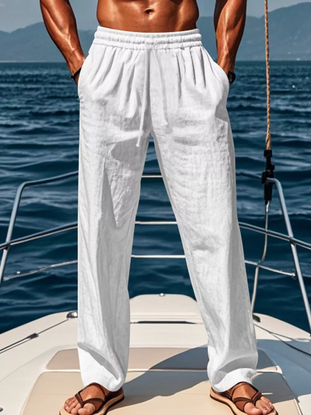 Men's Full Size Casual Loose-Fit Pants with Elastic Drawstring Waist Plus Size, image 15