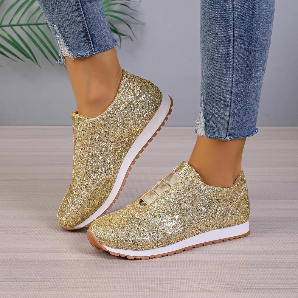 Round Toe Glitter Slip-Ons, image 4