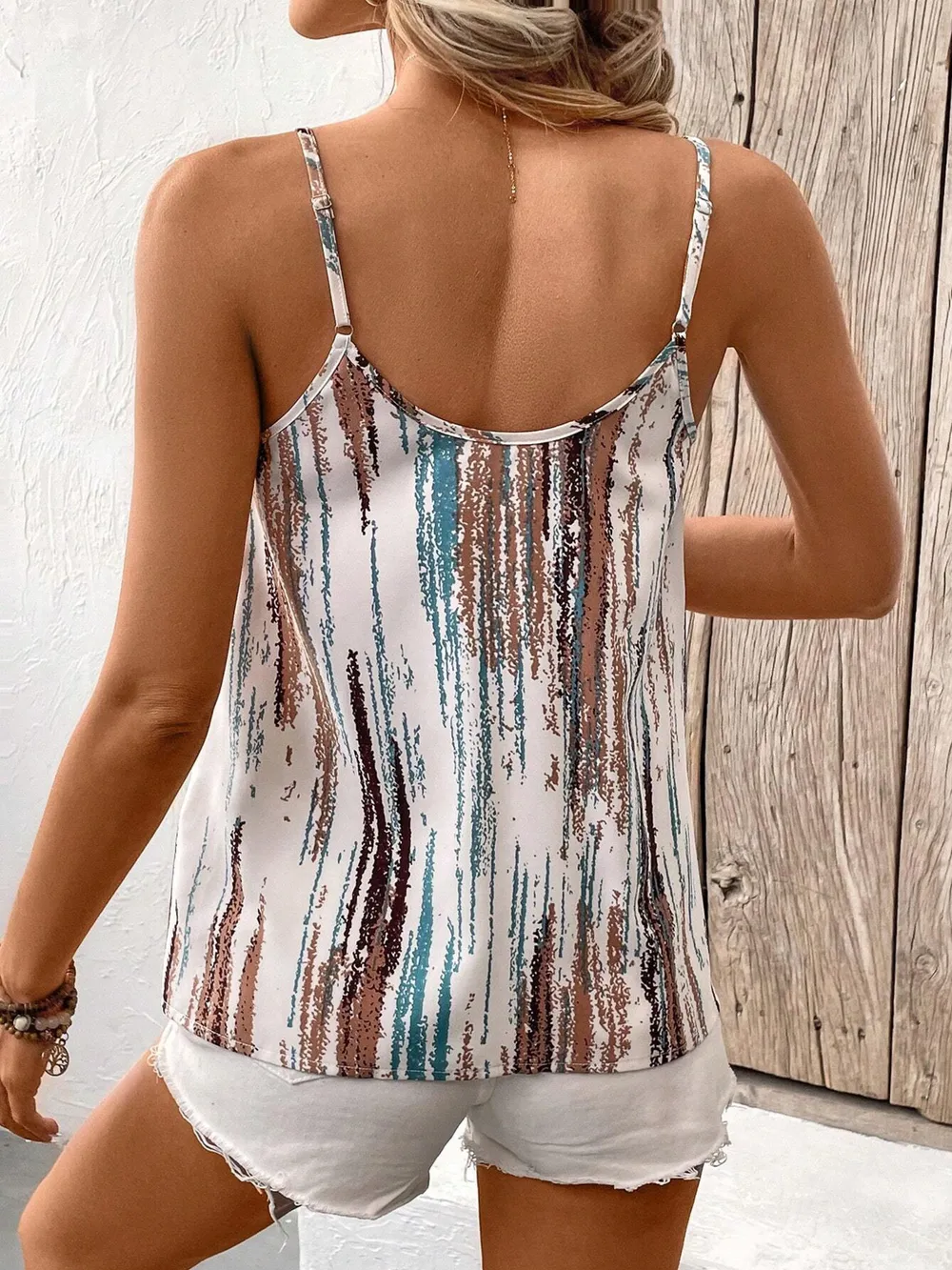 Striped Scoop Neck Cami, image 2