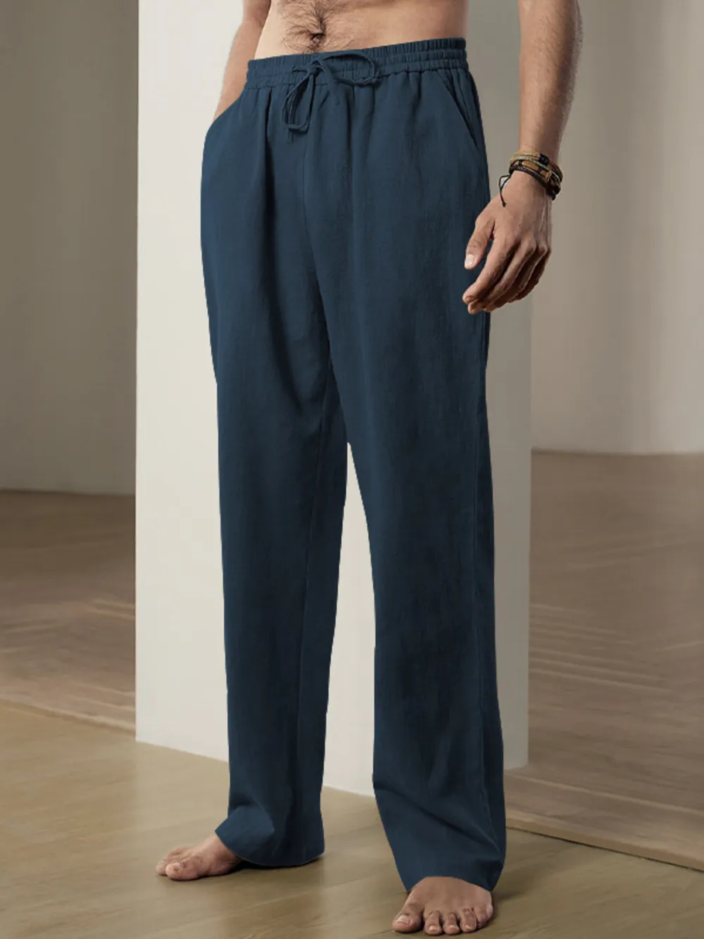 Men's Plus Size Drawstring Loose Fit Pants, image 4