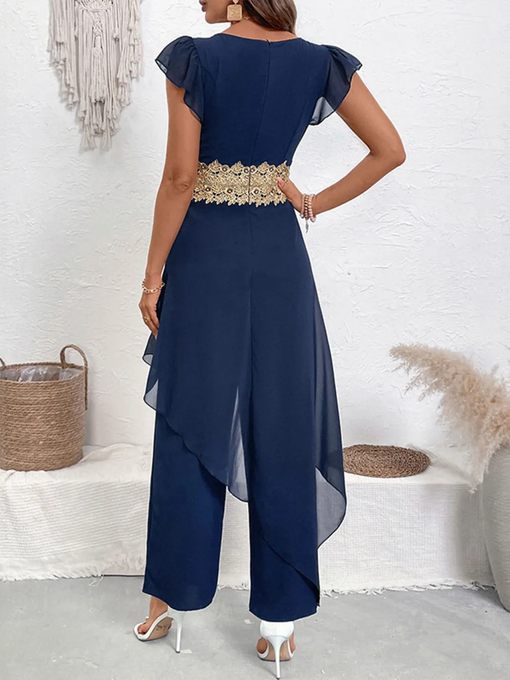 V-Neck Wide Leg Jumpsuit, image 5