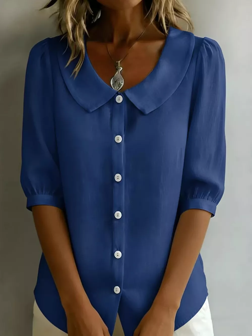 Peter Pan Collar Puff Sleeve Shirt, image 16