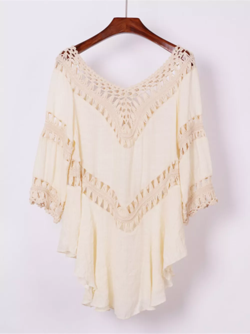 Crochet Trimmed Flowy Cover Up Dress