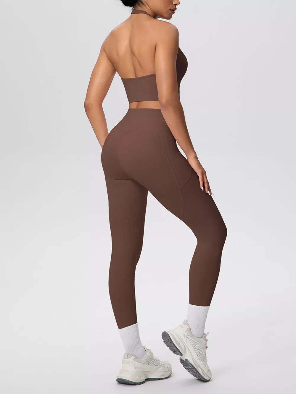 Halter Neck Crop Top and High-Waisted Leggings Active Set, image 6