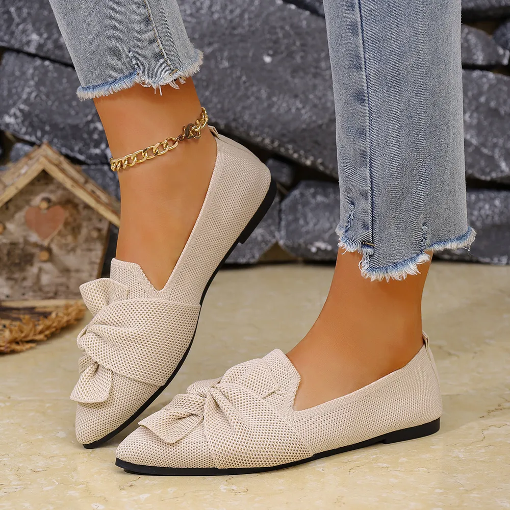 Bow Point Toe Flats Slip-Ons, image 5