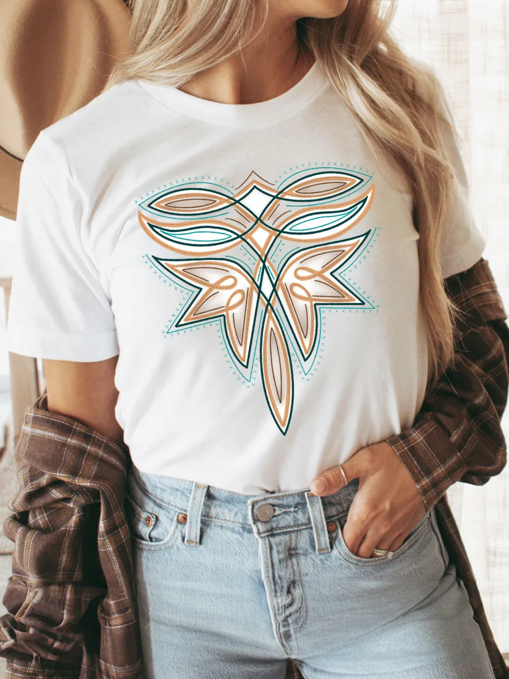 Graphic Round Neck Short Sleeve T-Shirt, image 3