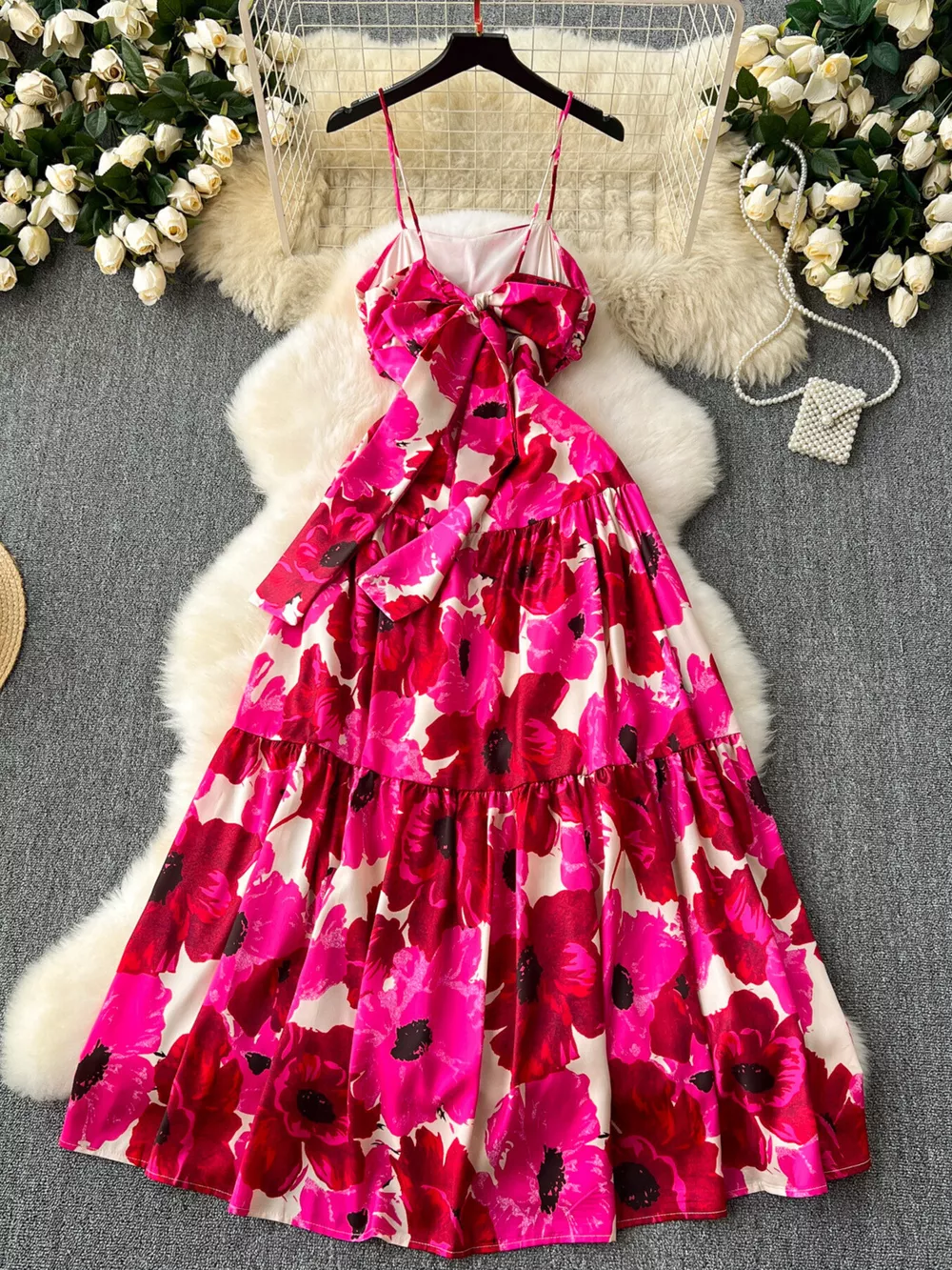 Floral Print Tiered Cami Dress, image 2