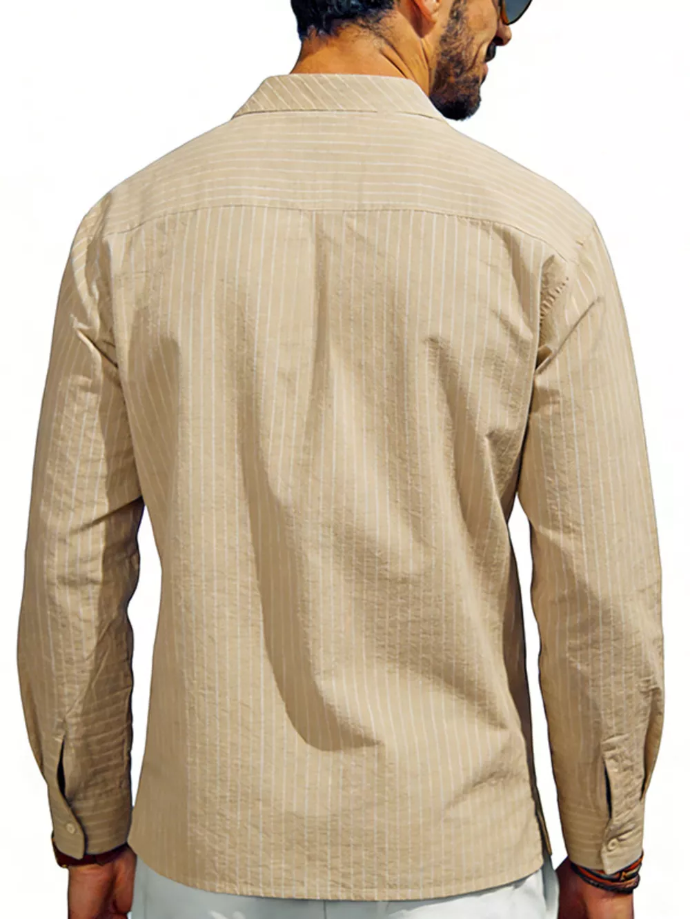 Men's Full Size Striped Long Sleeve Shirt Plus Size, image 10