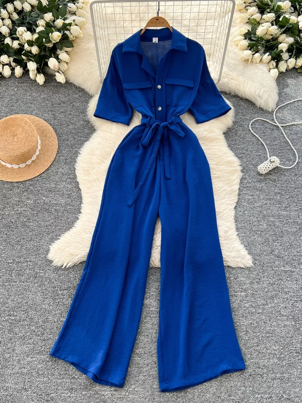 Tie Waist Wide Leg Jumpsuit, image 5