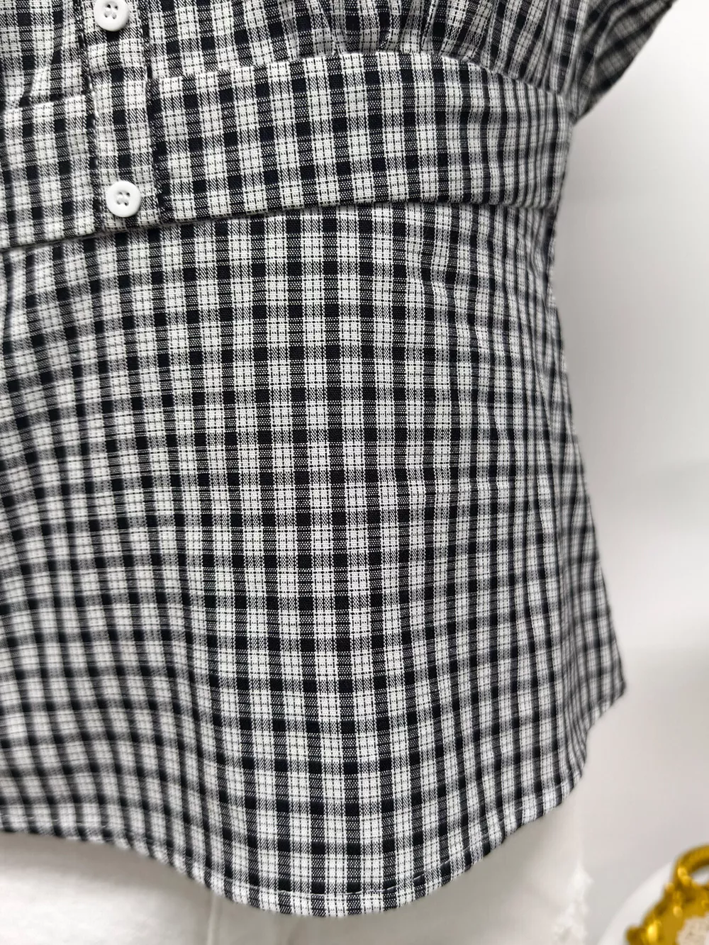 Plaid Short Sleeve Blouse, image 4