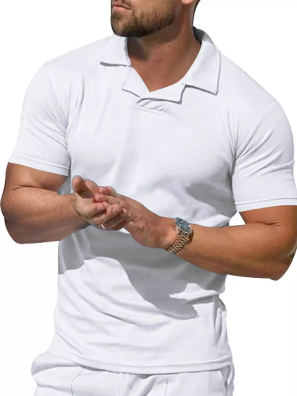 Men's Full Size Casual Short Sleeve Polo Plus Size, image 17