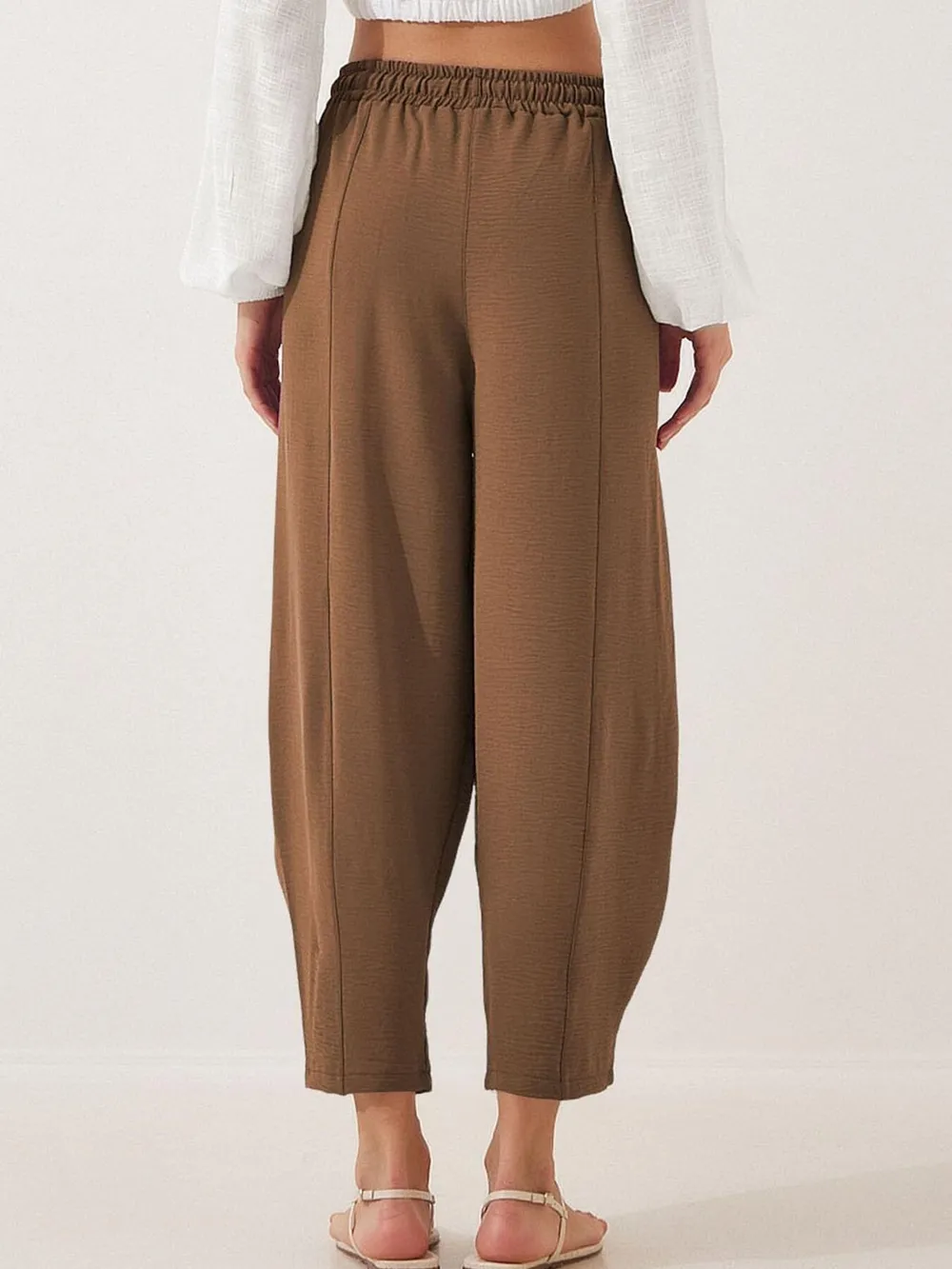 Full Size Drawstring Wide Leg Cropped Pants Plus Size, image 11